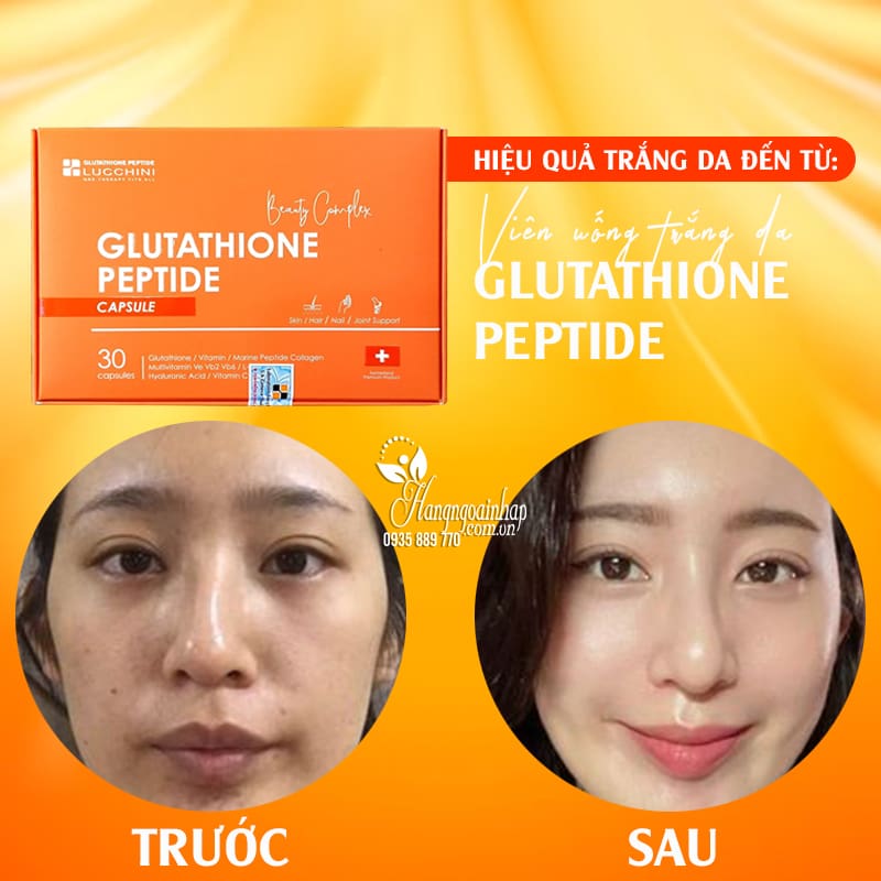 Viên uống trắng da Lucchini Glutathione Peptide của Thụy Sĩ