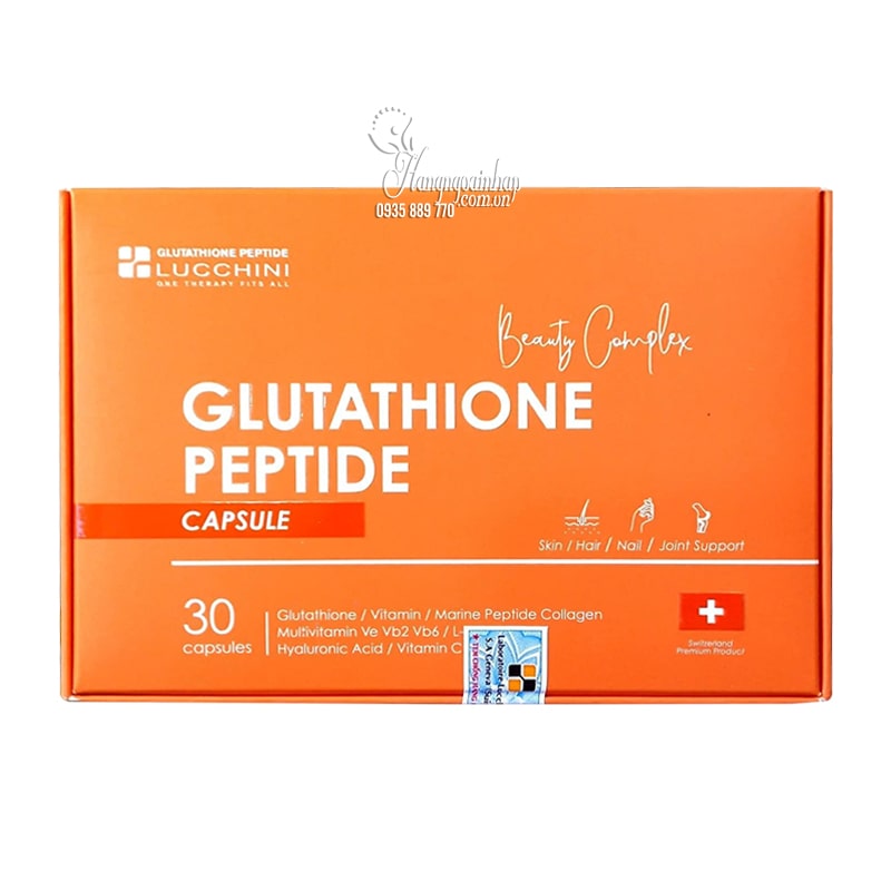 Viên uống trắng da Lucchini Glutathione Peptide của Thụy Sĩ