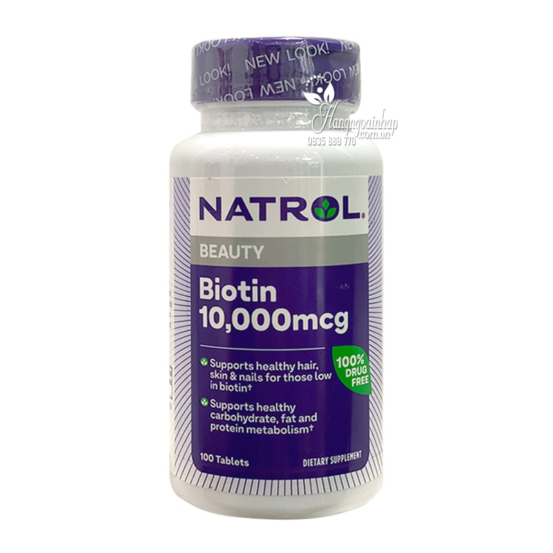 Thuốc chống rụng tóc Biotin 10.000mcg Natrol Của Mỹ