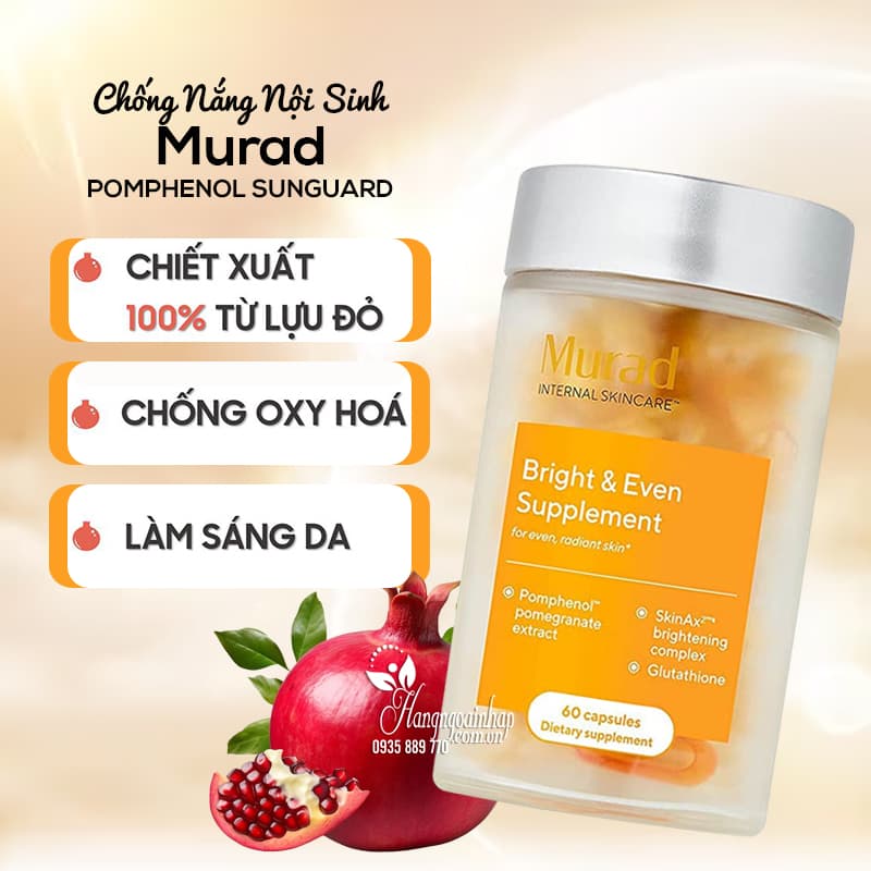 Viên uống chống nắng Murad Bright & Even Supplement của Mỹ