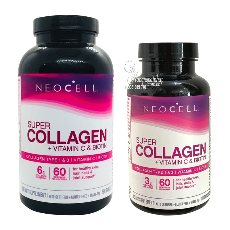 Neocell Super Collagen + Vitamin C & Biotin mẫu mới chính hãng của Mỹ