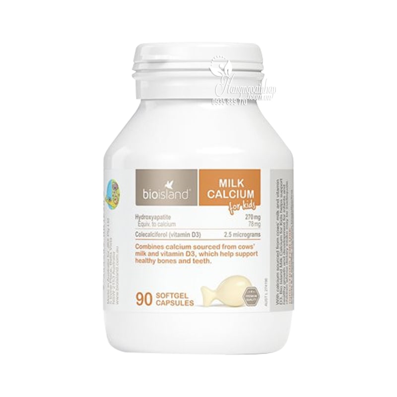 Viên canxi sữa cho bé Calcium Milk Bio Island 90 viên của Úc