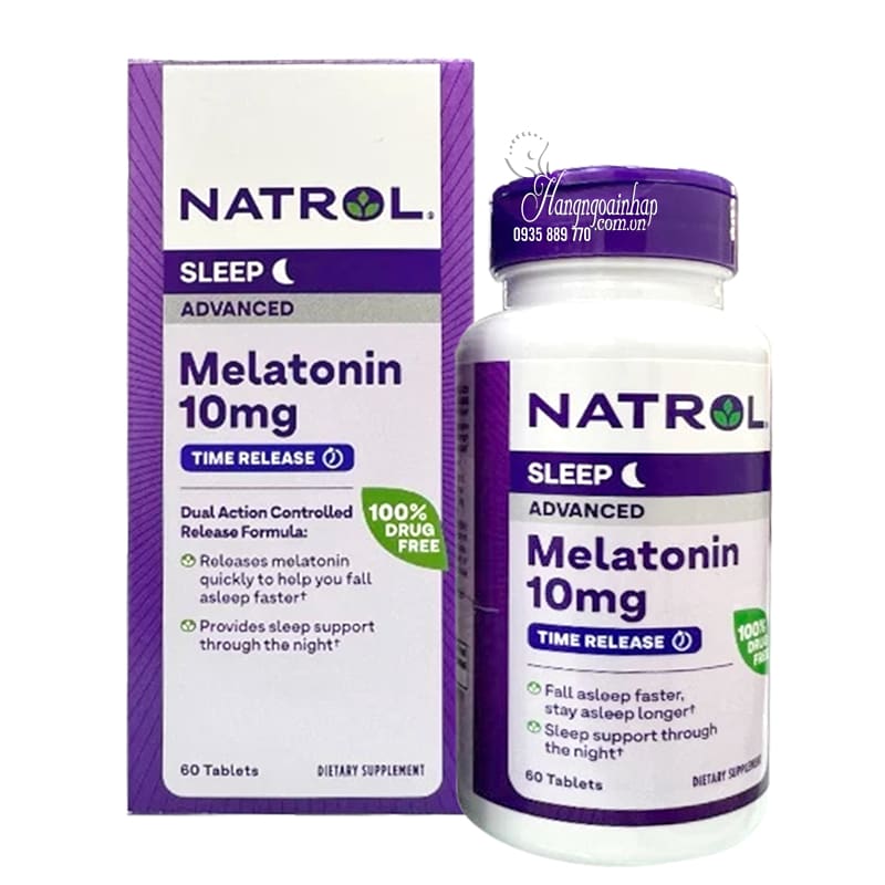 Viên uống hỗ trợ giấc ngủ Natrol Sleep Melatonin 10mg của Mỹ