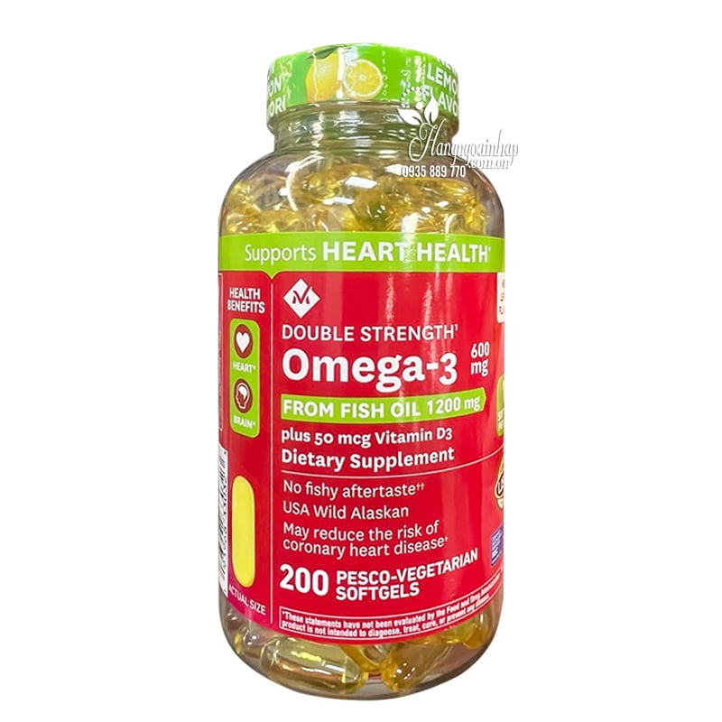 Dầu cá Omega 3 Member’s Mark 600mg 200 viên của Mỹ