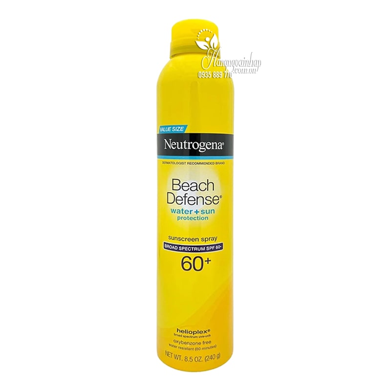 Xịt chống nắng Neutrogena 60+ Beach Defense đi biển 240g