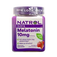 Kẹo dẻo ngủ ngon Natrol Gummies Melatonin 10mg vị dâu của Mỹ, mẫu mới