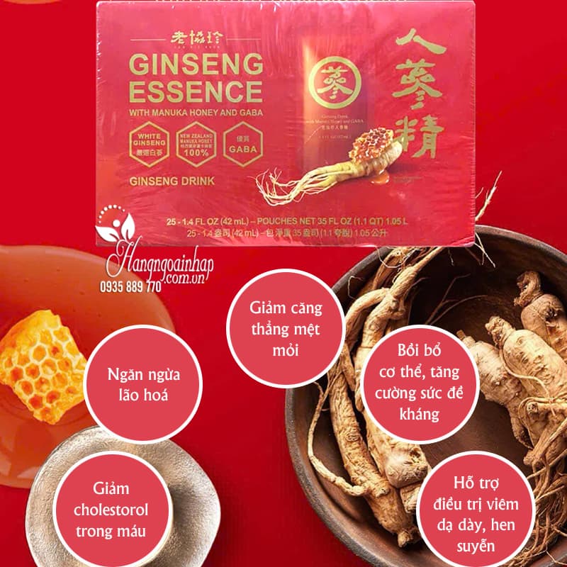 Nước uống sâm mật ong Ginseng Essence With Manuka 25 gói