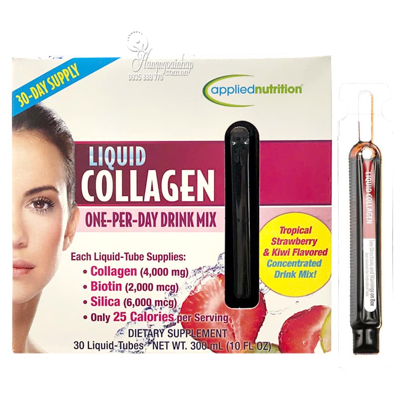 Nước uống Liquid Collagen Applied Nutrition 30 ống của Mỹ 