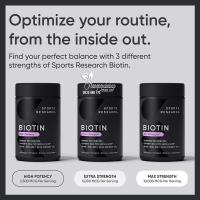 Viên uống Sports Research Biotin Extra Strength 5000mcg của Mỹ