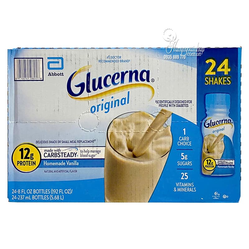 Sữa Glucerna Original dạng nước của Mỹ thùng 24 chai x 237ml
