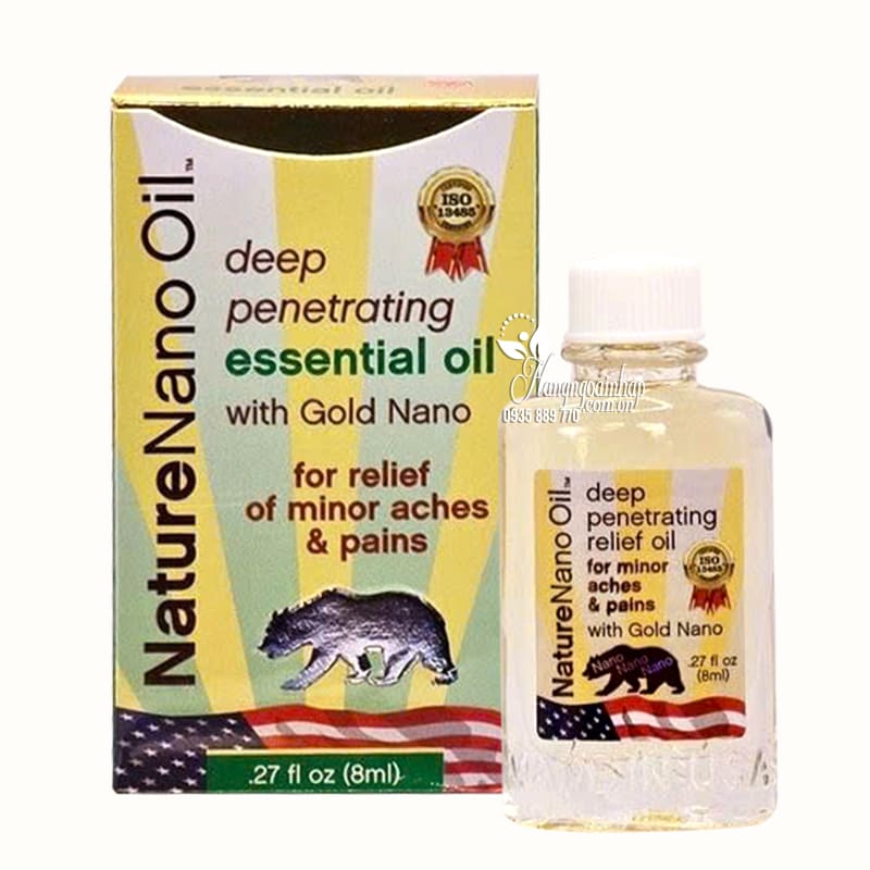 Dầu gió con gấu Nature Nano Oil With Gold Nano 8ml của Mỹ