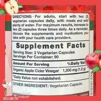 Viên giấm táo hữu cơ Apple Cider Vinegar 1200mg 180 viên