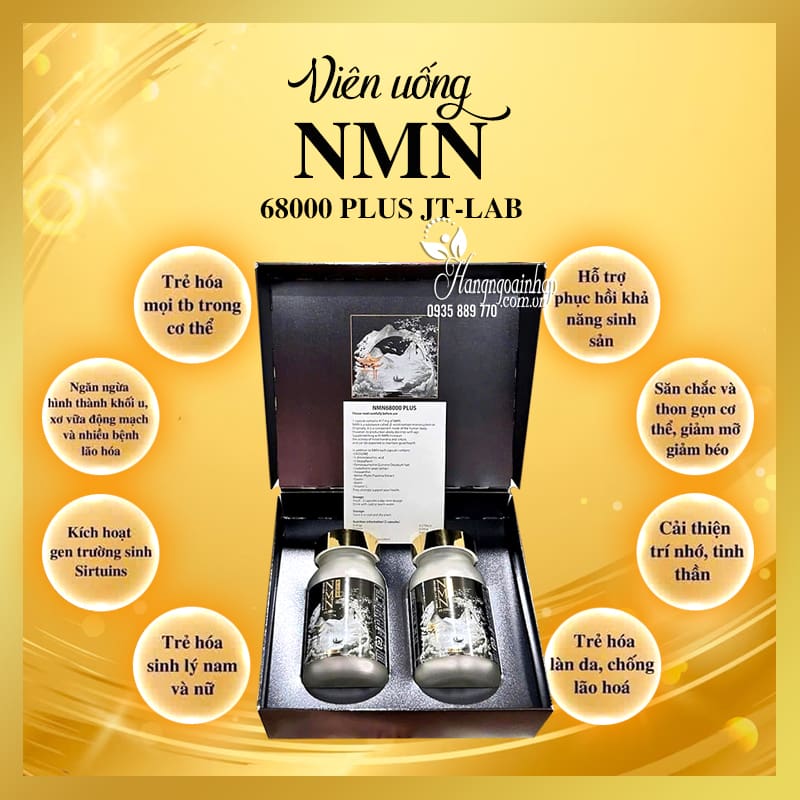 Viên uống NMN 68000 Plus JT-Lab của Nhật Bản hộp 170 viên