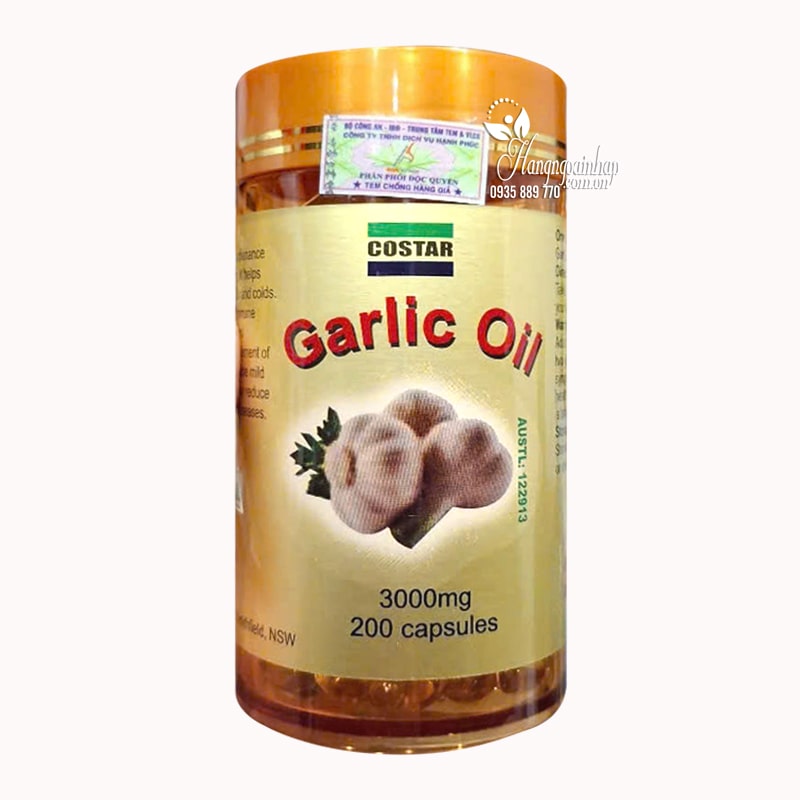 Tinh dầu tỏi Costar Garlic Oil 3000mg 200 viên của Úc
