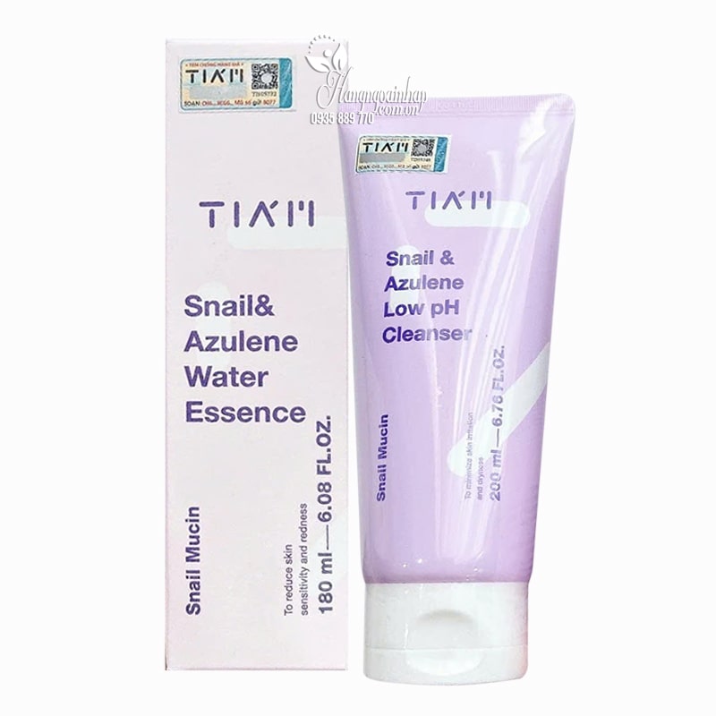 Sữa rửa mặt Tiam Snail & Azulene Low PH Cleanser 200ml