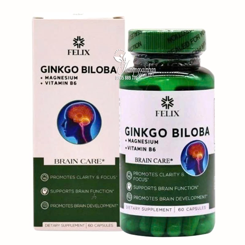 Bổ não Felix Ginkgo Biloba Magnesium And Vitamin B6 của Mỹ