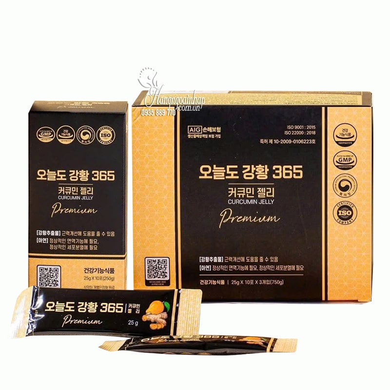 Thạch nghệ nano Curcumin Jelly 365 vị xoài Hộp 30 gói