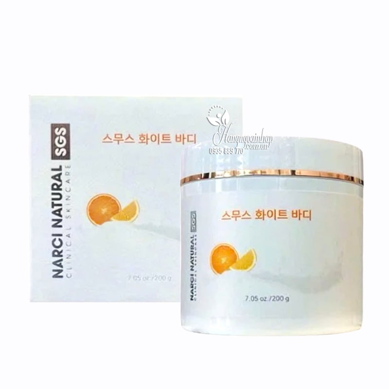 Kem dưỡng trắng body Narci Natural SGS 200g của Hàn Quốc