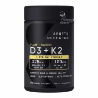 Vitamin D3 K2 Sports Research 125mcg thuần chay 160 viên