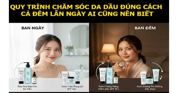 Quy trình chăm sóc da dầu đúng cách cả đêm lẫn ngày ai cũng nên biết
