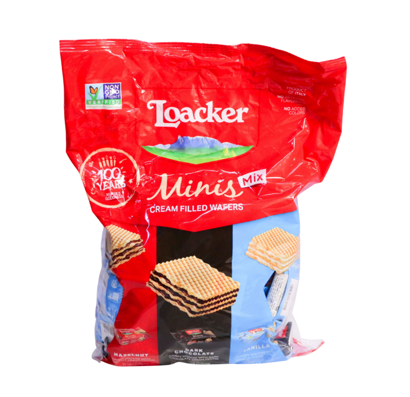 Bánh xốp Loacker Minis 800g mix 3 hương vị - Gói 80 bánh