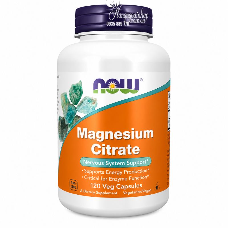 Viên uống bổ sung Magie Now Magnesium Citrate 120 viên của Mỹ 