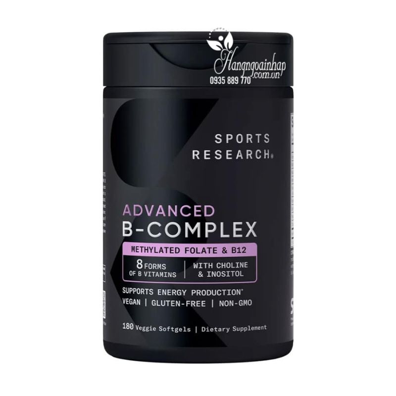 Viên uống vitamin B Sports Research Advanced B Complex 180