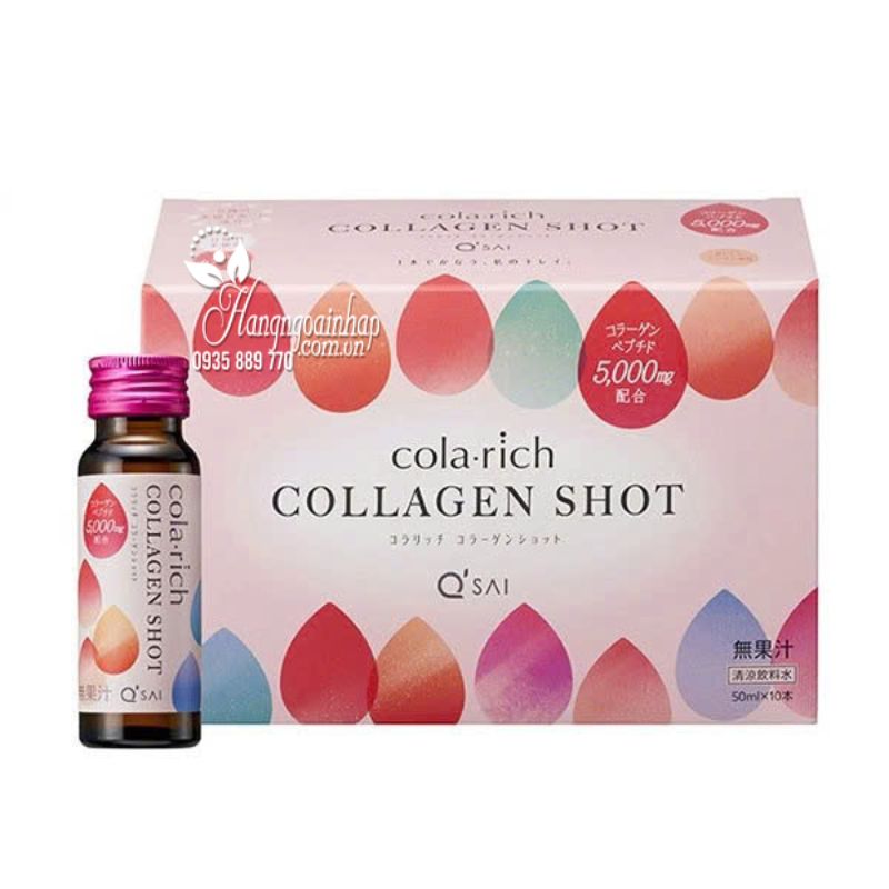Nước uống Cola-Rich Collagen Shot QSai của Nhật Bản 10 chai 