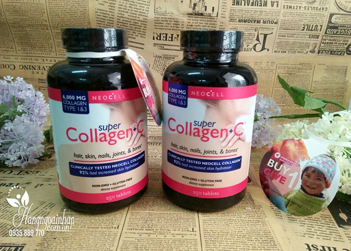 Viên uống đẹp da Super Collagen +C 250 viên type 1-3 mẫu mới