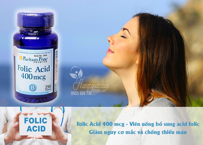  Folic Acid 400 mcg Puritan’s Pride 250 viên của Mỹ