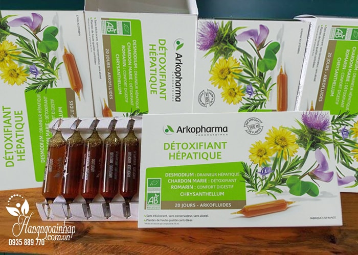 Thuốc thải độc gan Arkopharma Detoxifiant Hepatique hộp 20 ống của pháp