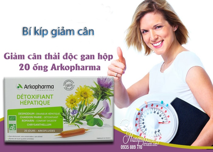 Nước thải độc gan Arkopharma Detoxifiant Hepatique hộp 20 ống