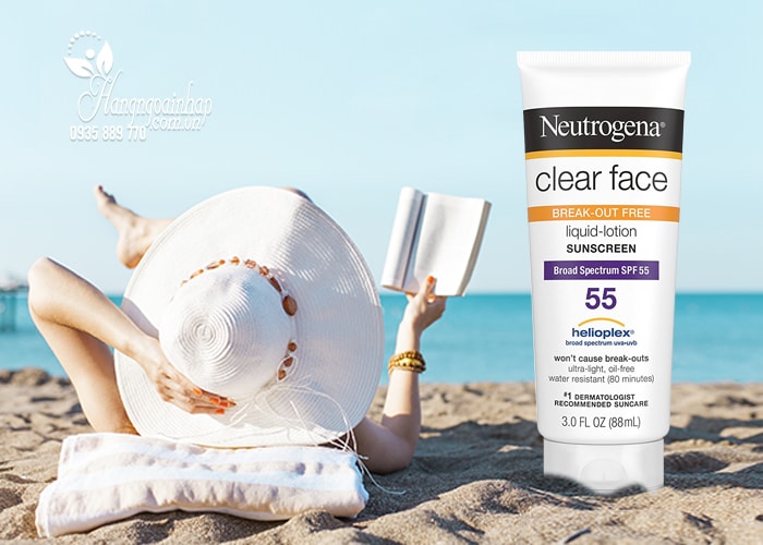 Kem chống nắng Neutrogena Clear Face Sunscreen SPF 55 88ml của Mỹ 