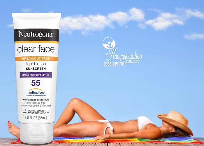 Kem chống nắng Neutrogena Clear Face Sunscreen SPF 55 