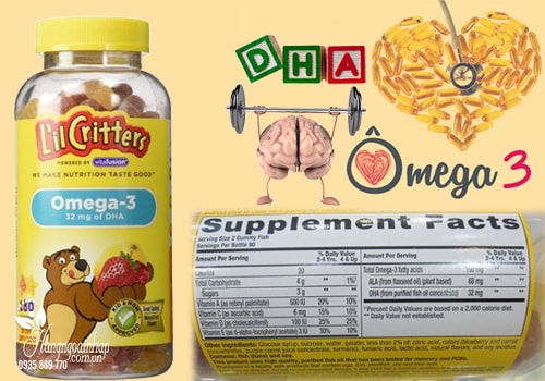 Omega-3 DHA Gummy Fish Kẹo Dẻo Bổ Sung Vitamin