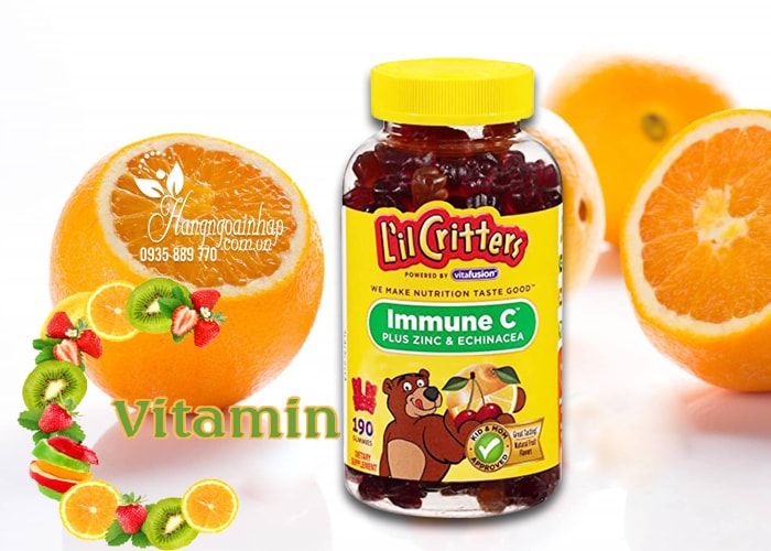 Kẹo dẻo bổ sung vitamin C L’IL Critters immune 190 viên của Mỹ