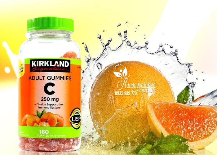 Kẹo dẻo bổ sung Vitamin C Kirkland Adult Gummies C 250mg của Mỹ