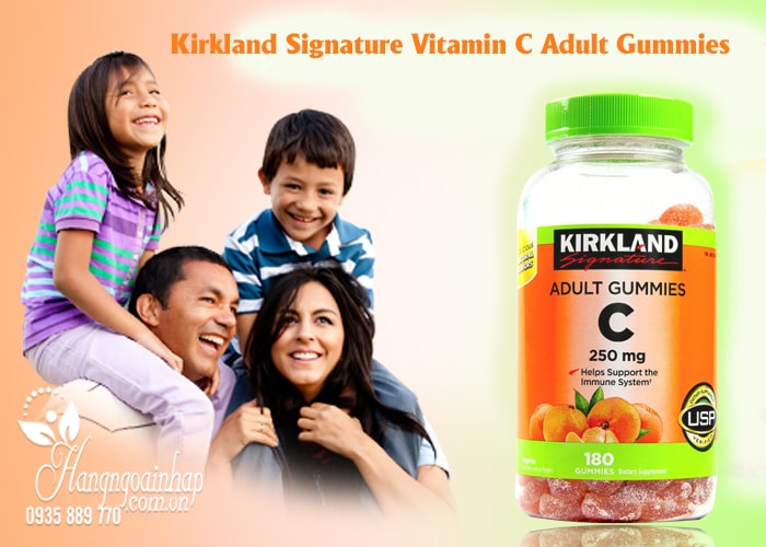 Kẹo dẻo bổ sung Vitamin C Kirkland Adult Gummies C 250mg 180 viên của Mỹ