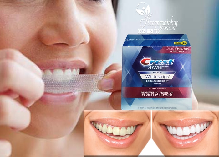 Miếng dán trắng răng Crest 3D White No Slip Whitestrips 