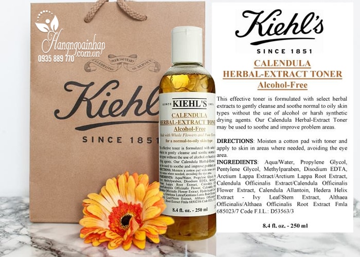 Nước hoa hồng Kiehl’s Calendula Herbal Extract Alcohol-Free 250ml