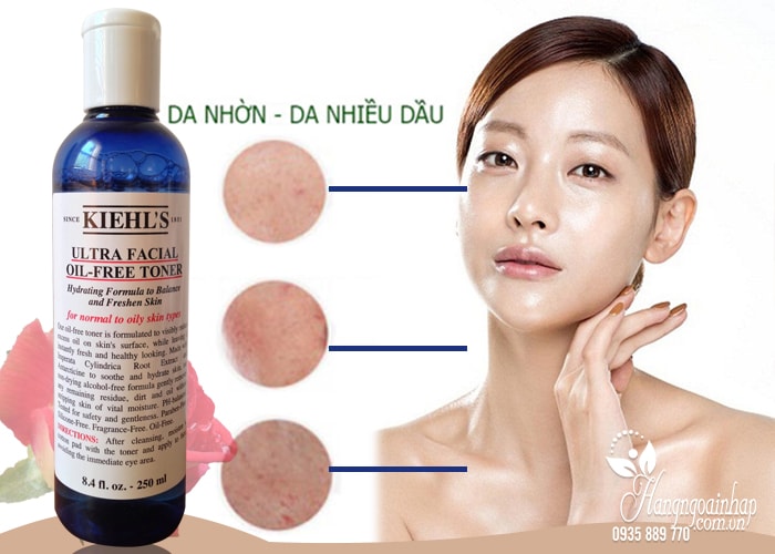 Nước hoa hồng Kiehl’s Ultra Facial Oil-Free Toner 250ml của Mỹ màu xanh