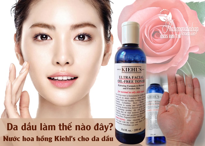 Nước hoa hồng Kiehl’s Ultra Facial Oil-Free Toner màu xanh