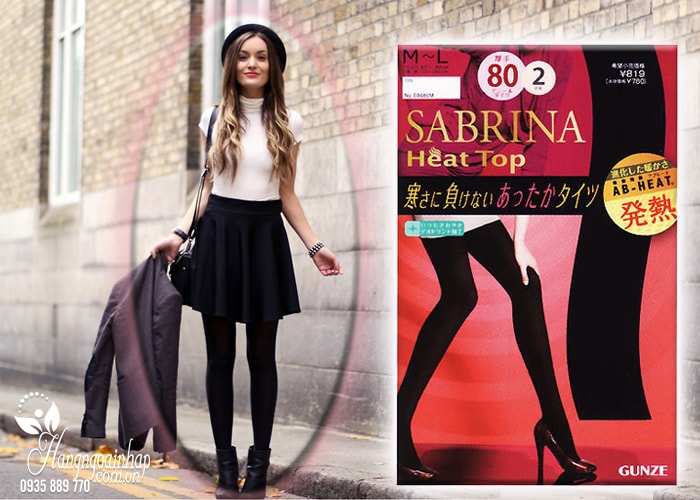 Quần tất sinh nhiệt Sabrina Heat Top 80D của Nhật Bản