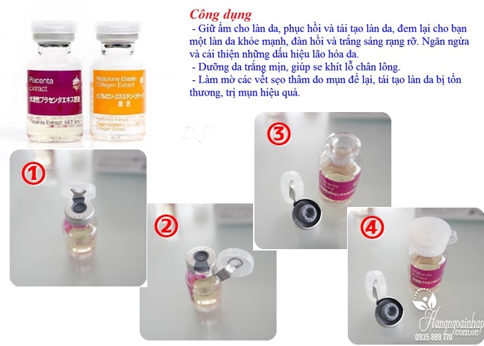 Serum dưỡng trắng da Nhau Thai Heo Tươi BB Lab của Nhật bản