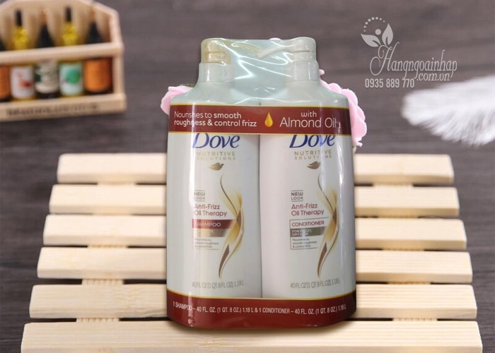 Bộ gội xả Dove Anti-Frizz Oil Therapy của Mỹ, chống xơ rối tóc