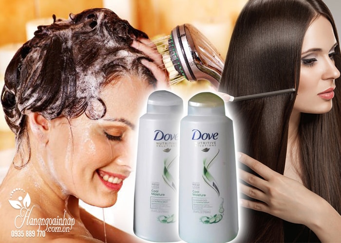 Bộ gội xả Dove Cool Moisture 750ml của Mỹ, phục hồi tóc hư tổn