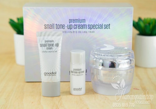 Set kem ốc sên dưỡng trắng da Goodal Premium Snail Tone Up Cream