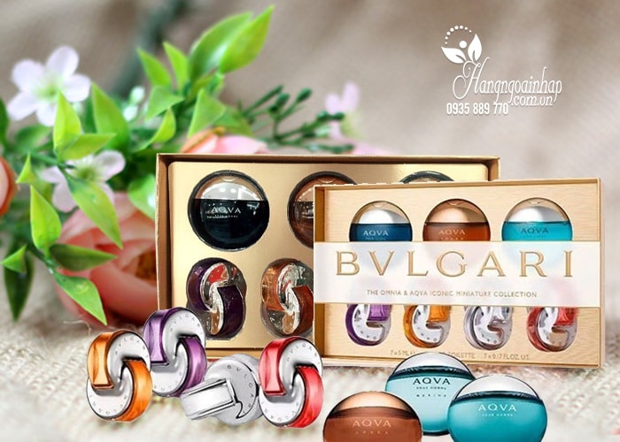 Set n c hoa Bvlgari 7 chai mini 5ml c a Y hang chinh hang