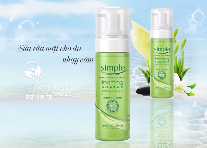 Sữa rửa mặt tạo bọt Simple Foaming Cleanser 148ml của Anh 