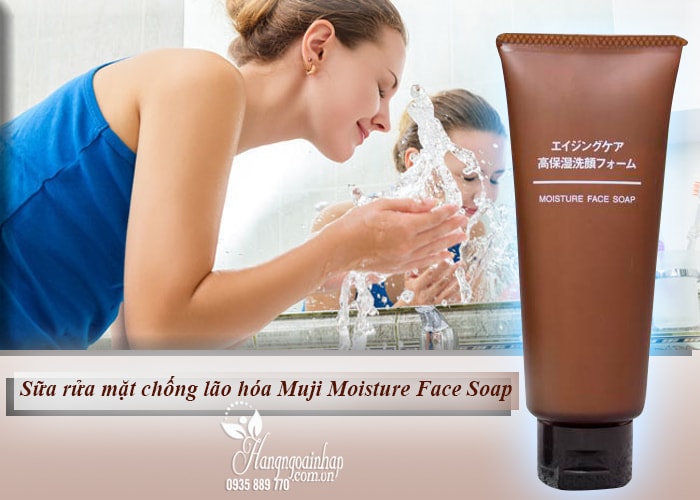 Sữa rửa mặt chống lão hóa Muji Moisture Face Soap 